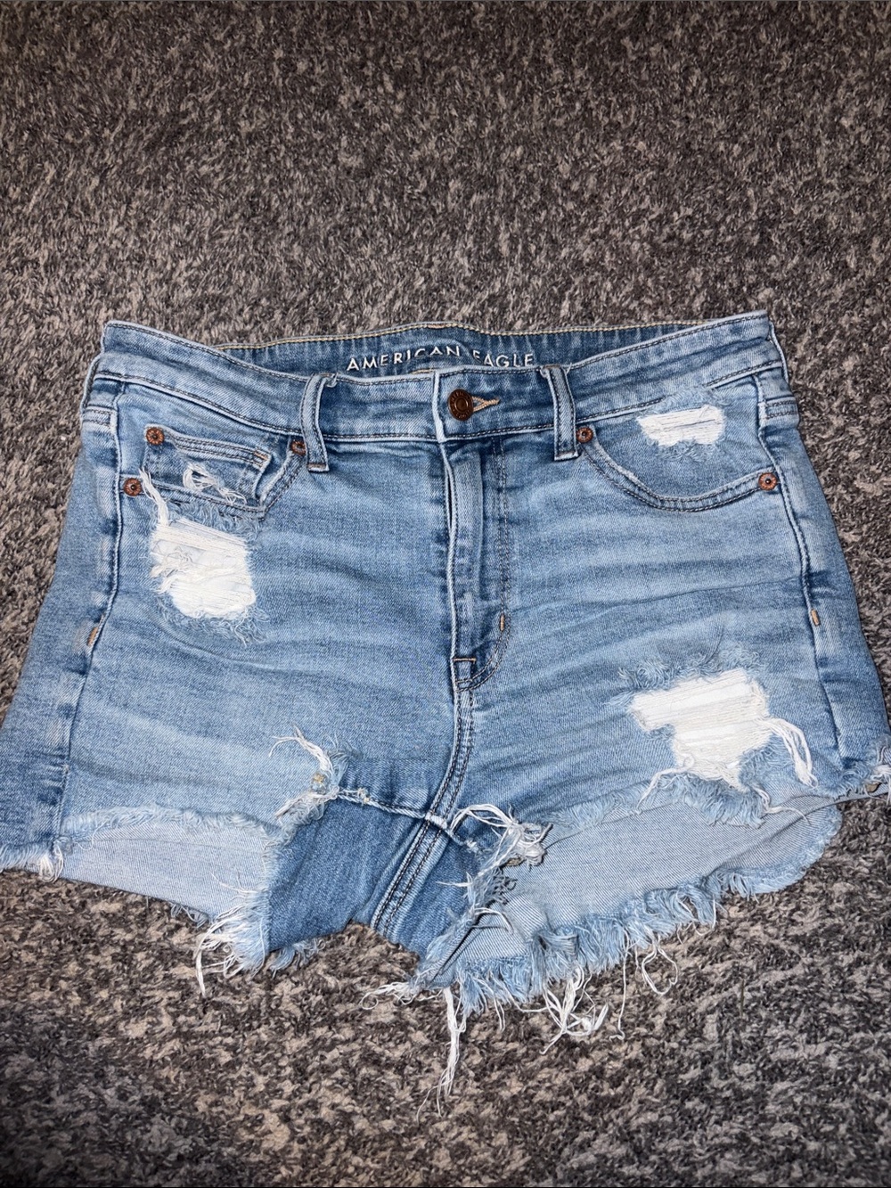 American Eagle Outfitters Light Wash Distressed Denim Cutoff Shorts